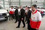 مراسم رونمایی از ۲۴ دستگاه خودروی امدادی هلال احمر یزد