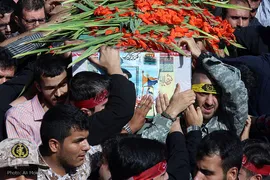 تشییع پیکر شهید مدافع حرم سجاد زبرجدی در محله خانی ابادنو