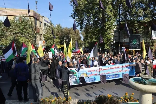 راه‌پیمایی محکومیت جنایات اسرائیل و حمایت از مردم مظلوم غزه و لبنان در ساری