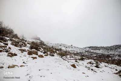بارش برف در روستای «کندازی‎‎» - استان فارس
