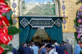 گل آرایی مضجع شریف حضرت علی(ع) در عید سعید مبعث