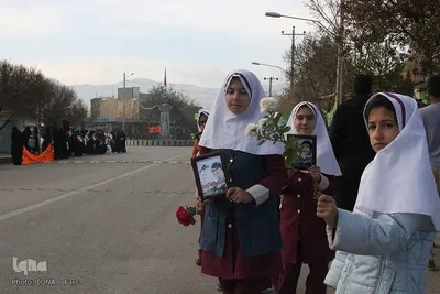 تشییع پیکر دو شهید گمنام در شهرستان بوانات فارس