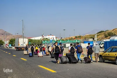 تردد زائران اربعین حسینی از پایانه مرزی تمرچین پیرانشهر