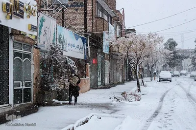 برف در خیابان‌های بیرجند