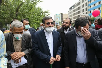 محمدمهدی اسماعیلی،  وزیر فرهنگ و ارشاد اسلامی در راهپیمایی روز قدس