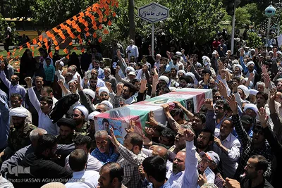 مراسم تشییع پیکر پاک مجاهد جانباز شهید حجت الاسلام سید «مهدی تقوی» از شهدای حادثه تروریستی مجلس در قم