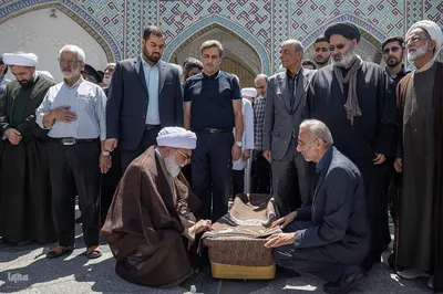 مراسم تشییع محمدحسین حشمت‌پور در حرم رضوی