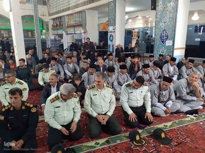 حضور سبزپوشان انتظامی در نماز جمعه اهر و گرامیداشت هفته انتظامی