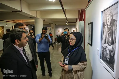 بازدید وحید قبادی‌دانا، رئیس سازمان بهزیستی از نمایشگاه آثار  جشنواره ملی هنری «همام»