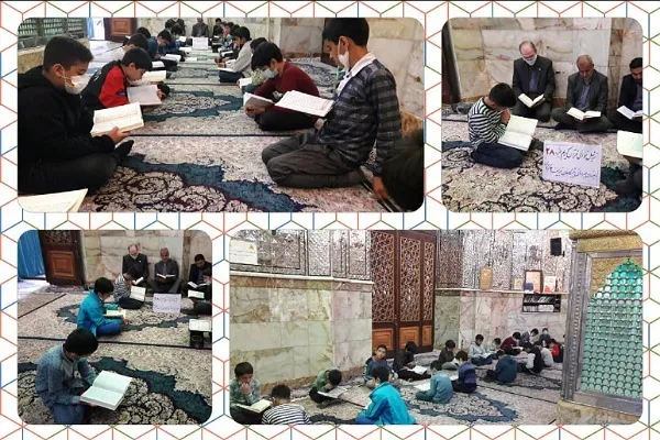مراسم جزءخوانی قرآن با حضور دانش‌آموزان گرگانی در امامزاده عبدالله(ع) برگزار شد