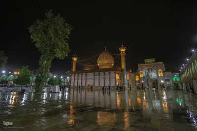 شب بارانی پاییزی در حرم حضرت شاهچراغ (ع)