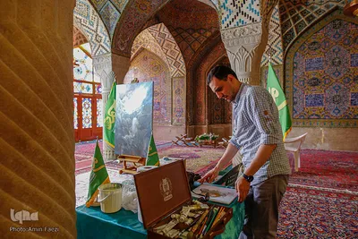 اجرای زنده نقاشی‌ توسط حسن روح الامین