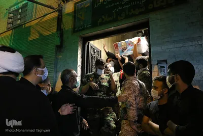 آیین وداع با پیکر شهید مدافع حرم «عین‌اله مصطفایی»کرج‎‎
