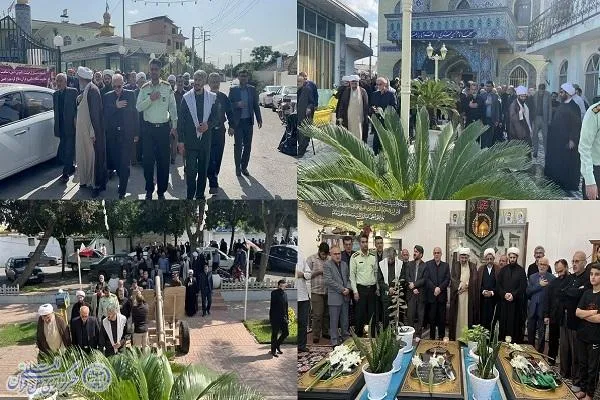 عزاداری مردم بابلسر در سالروز شهادت امام حسن عسکری(ع) و گل افشانی مزار سه شهید گمنام علقمه