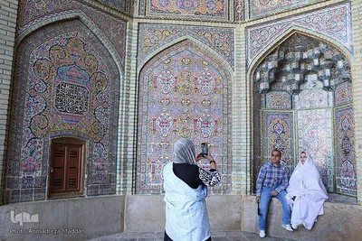 مسافران و گردشگران نوروزی در مسجد نصیرالملک‎‎