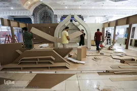 آماده سازی غرفه ایکنا در بیست و سومین نمایشگاه مطبوعات