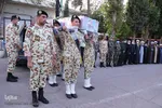 آئین وداع نیروهای مسلح شیراز با پیکر شهید عبدالله اسکندری