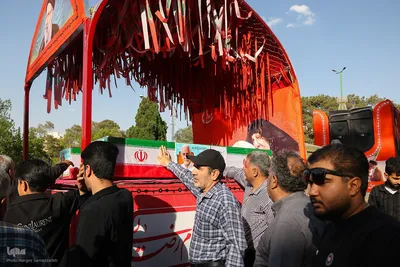 مراسم تشییع پیکر شهیدان مصطفی امینی و عبدالحسین شیخ‌کوپایی
