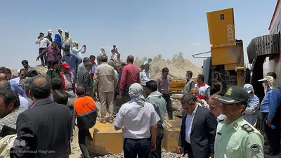 خروج قطار از ریل در طبس