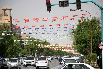 آذین بندی سنتی نیمه شعبان در مسجد موسی ابن جعفر(ع) یزد‎