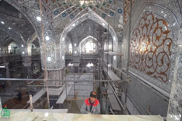 پیشرفت ۷۵ درصدی ساخت صحن حضرت زینب (س) در کربلا + عکس