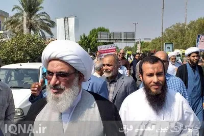 راهپیمایی جامعه شیعی و اهل‌سنت بوشهر در حمایت از مردم بی‌دفاع غزه