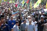 راهپیمایی روز قدس همراه با تشییع دو شهید در یزد‎