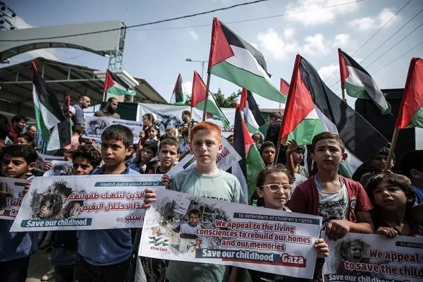 Gazze'nin çocukları İsrail ablukasını protesto etti