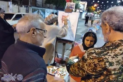 سومین شب از نمایشگاه نقاشی شهدایی در اجتماع شبانه بابلسر
