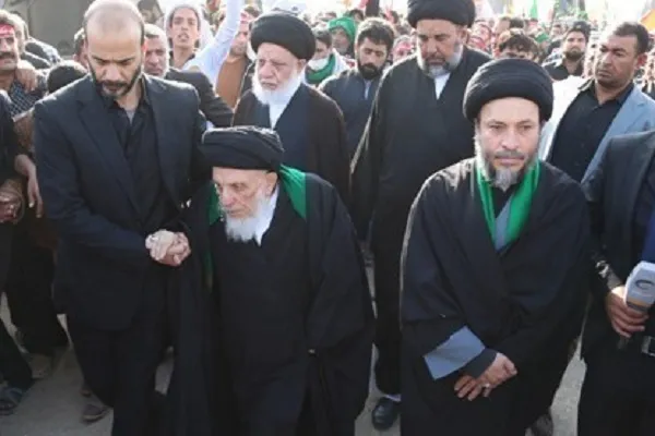 Mohammad Saeed Hakim dalam perjalanan Arbaeen + Video dan gambar