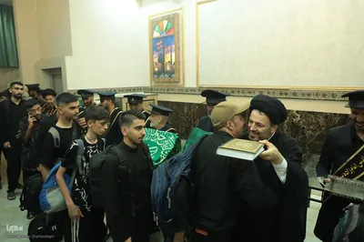آئین بدرقه خادمان موکب امامزادگان قم مستقر در شهر مقدس سامرا