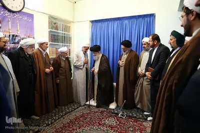 ⁨دیدار علمای اهل سنت کردستان با آیات عظام مکارم شیرازی،علوی گرگانی و جوادی آملی⁩