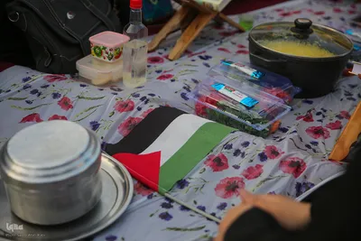 پخت و توزیع غذای فلسطینی مقلوبه