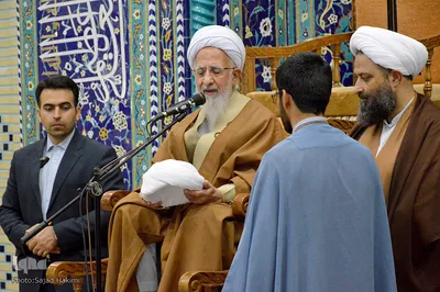جشن عمامه گذاری طلاب در میلاد امام زمان(ع) در قم