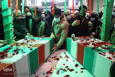 تشییع پیکر ۲ شهید گمنام در کرج