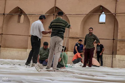 آیین سنتی پوش کشی در خانه امام حسینی یزد‎