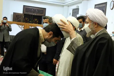 مراسم عمامه گذاری طلاب در اعیاد شعبانیه‎‎