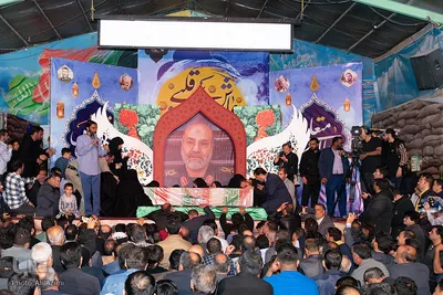 آیین وداع با پیکر سردار شهید محمدرضا زاهدی در گلستان شهدای اصفهان