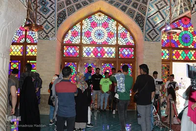 مسافران و گردشگران نوروزی در مسجد نصیرالملک‎‎