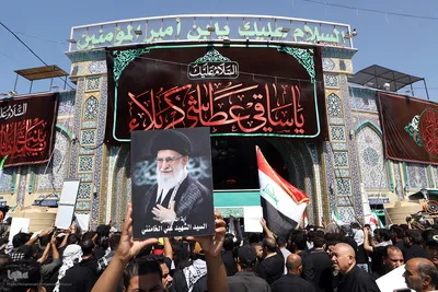 تشییع پیکر مطهر رهبر شهید در کربلا