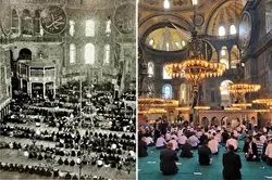 ترکی ؛۸۶ سال بعد مسجد آیاصوفیه کی پہلی نماز / اردگان کی تلاوت+فلم
