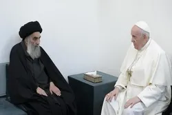 Le pape a salué les efforts humanitaires de l’ayatollah Sistani