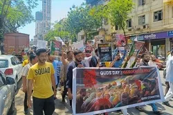 Demonstration der Muslime in Mumbai gegen Feindseligkeiten Israels