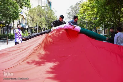 پرچم 200 متری فلسطین در تبریز