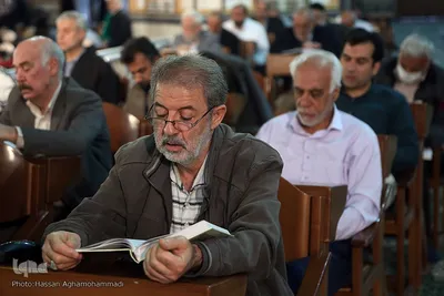 مراسم جزء خوانی قرآن کریم در مصلی امام علی(ع) حرم مطهر حضرت عبدالعظیم حسنی (ع)