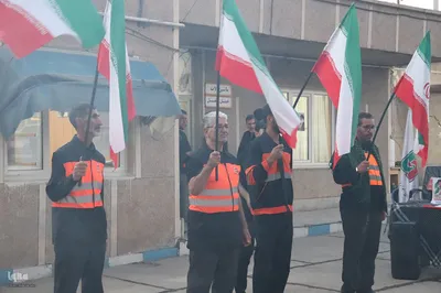 بدرقه کاروان اعزامی ملایری ها به آیین تشییع و وداع آقای شهید ایران