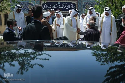دیدار حجت‌الاسلام والمسلمین محمد‌مهدی ایمانی‌پور، رئیس سازمان فرهنگ و ارتباطات اسلامی با عبدالرحمن بن حمد بن جاسم بن حمد آل ثانی، وزیر فرهنگ قطر
