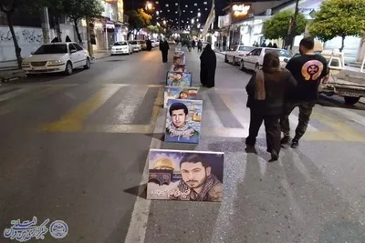 سومین شب از نمایشگاه نقاشی شهدایی در اجتماع شبانه بابلسر