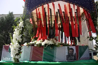 مراسم تشییع پیکر مطهر شهید محمد عبدوس از شهدای اقتدار دفاعی