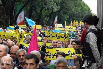 راهپیمایی مردم تبریز در اعتراض به بد عهدی آمریکا